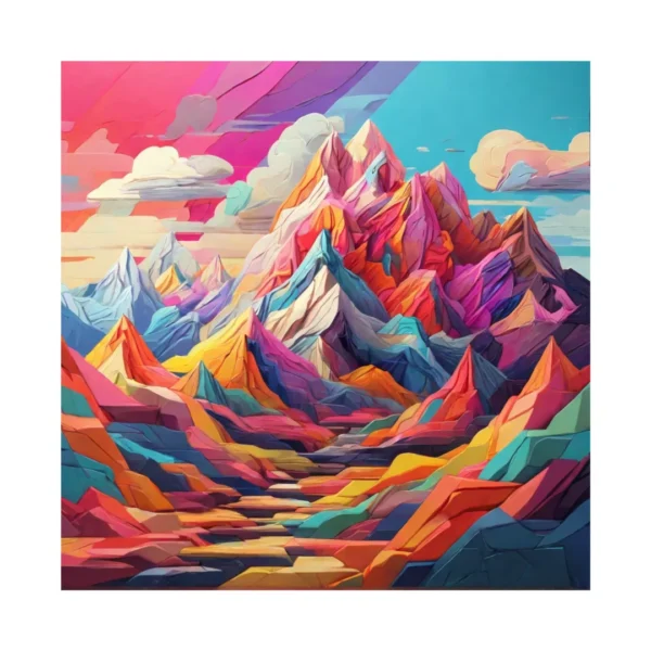 Dreamy Pastel Peaks poster