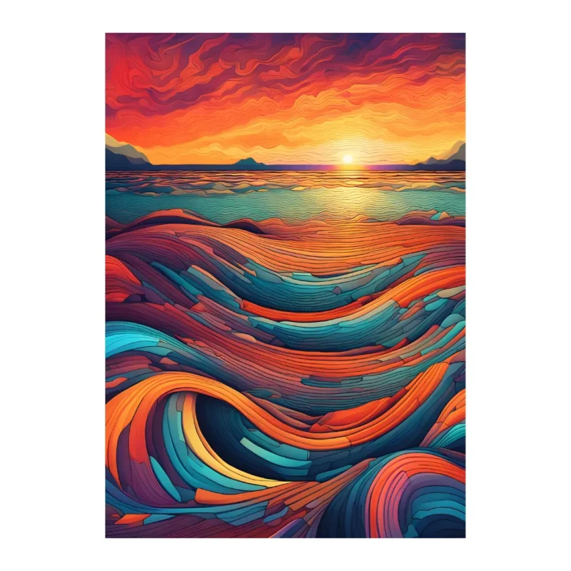Wavy Sunset poster
