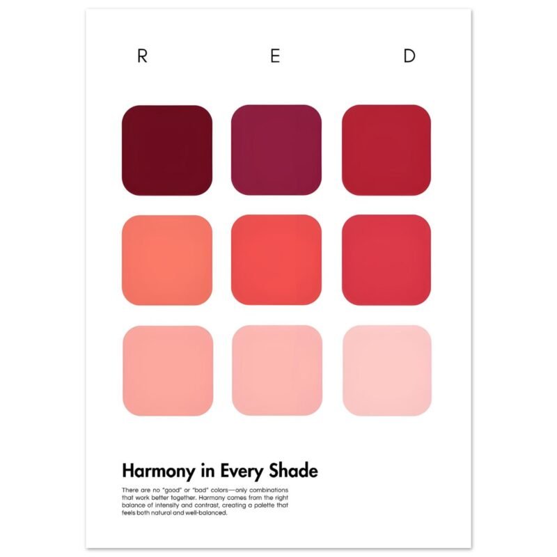 Red Color Palette Poster – Bold & Dynamic Modern Art