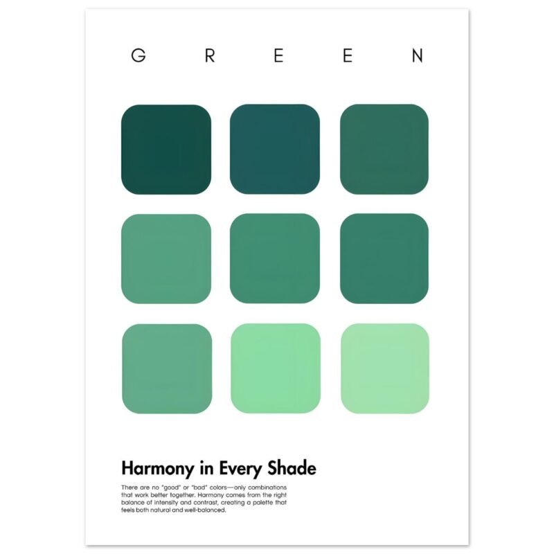 Green Color Palette Poster – Fresh & Natural Wall Art