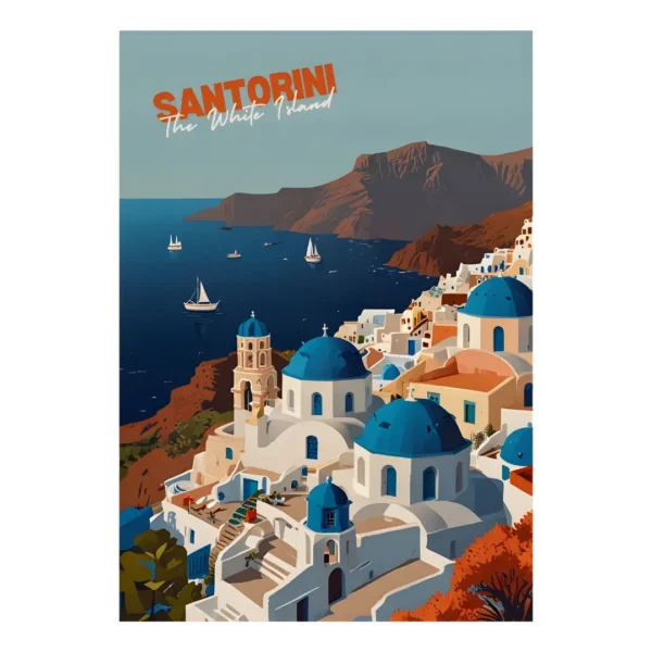 Santorini - The White Island Poster